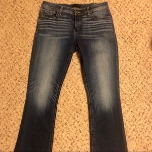 Buckle bootleg jeans